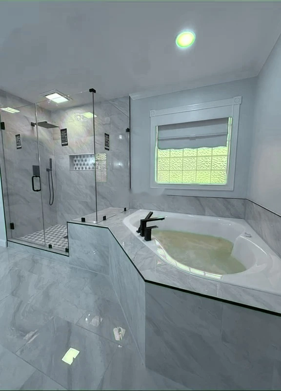 Corner tub after remodeling